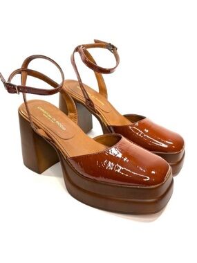 Christian Di Riccio Patent Leather Platform Sandals | 37.5